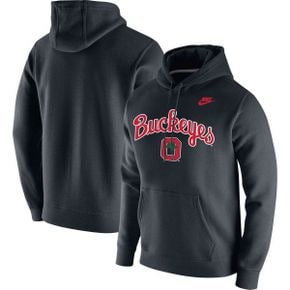 4590370 Nike Mens Black Ohio State Buckeyes Script Vintage School Logo Pullover Hoodie