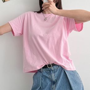 미미 스판기 좋은 면 반팔티 기본템 무지 티셔츠 루즈핏 이너티 깔별로 쟁여템_P423402151