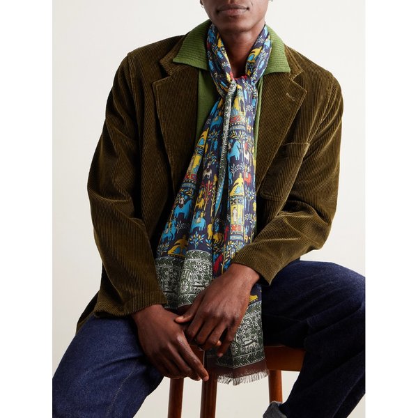 드레익스 프레이드 프린트 울 실크 혼방 스카프 46376663162925869