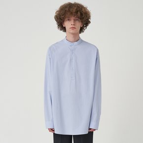 COTTON HENLY NECK SHIRT_BLUE