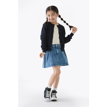 타미힐피거키즈 25/SS  T42F0TSC110GT1  데님 플리츠 스커트