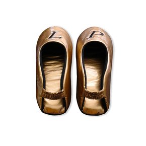 L.P Ballet Flat Room Shoes, Gold