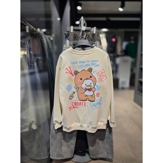 더블제이디 [시흥점] 기모 카피바라 세미오버핏 맨투맨(남여공용)/JGZZ22B27CR