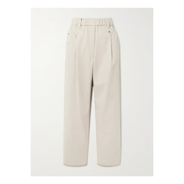 브루넬로쿠치넬리 코튼 혼방 트윌 테이퍼드 팬츠 오프 화이트 46376663162854297