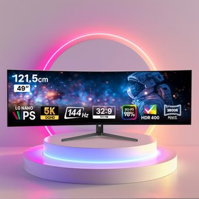 [국내생산] 49인치 144Hz LG NANO IPS 패널 HDR 5K DQHD 커브드 슬림베젤 모니터 Artview 490