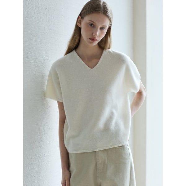 Wholegarment Wool Short Sleeve Knit_Ivory