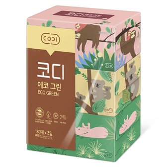 코디 에코그린 미용티슈 180매*3입 1팩