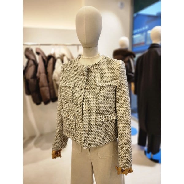 [여주점] [JJ 지고트] 여성 울 블랜드 크롭 트위드 재킷 GS2M0JK901