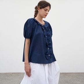 FRILL BLOUSE_NAVY