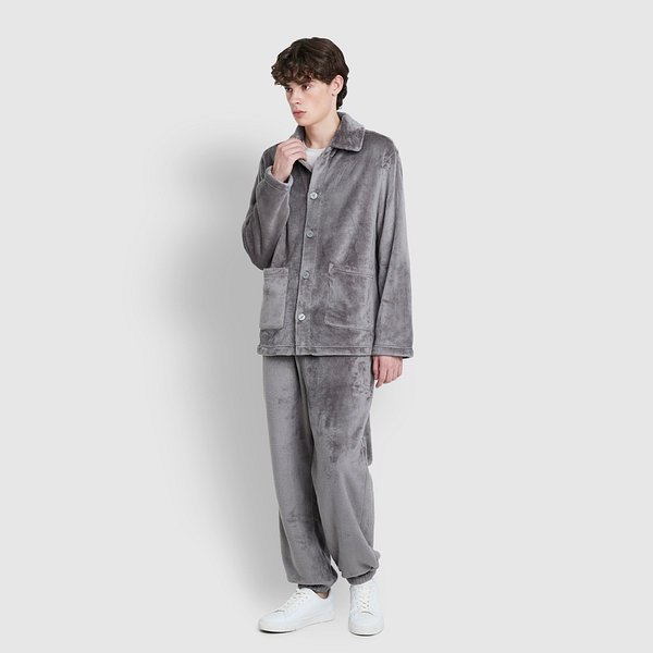 남 극세사 플랫 카라 파자마 셔츠 J205401130081