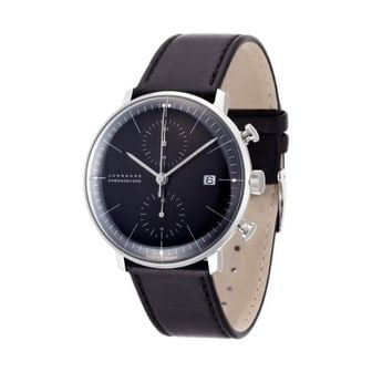  독일 융한스 막스빌 1313505 JUNGHANS Max Bill 027/4601.04 Automatic 크로노그래프 워치 가죽