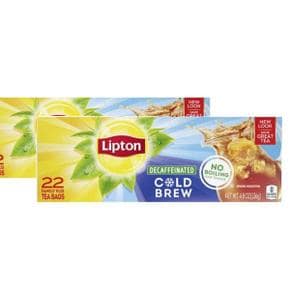 [해외직구] Lipton 립톤 디카페인 콜드 브루 아이스 홍차 티백 22입 2팩