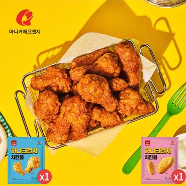 신세계라이브쇼핑 마니커에프앤지 허니크런치 치킨봉 300g + 허니크런치 치킨윙 300g