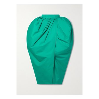 CHRISTOPHER JOHN ROGERS 크리스토퍼 존 로저스 Tulip Gathered Poplin Skirt 비취 그린 42247633208467616