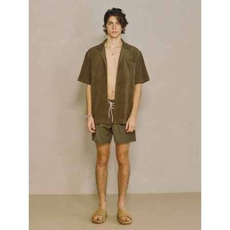 파도서울 Terry Open-collar shirt Khaki