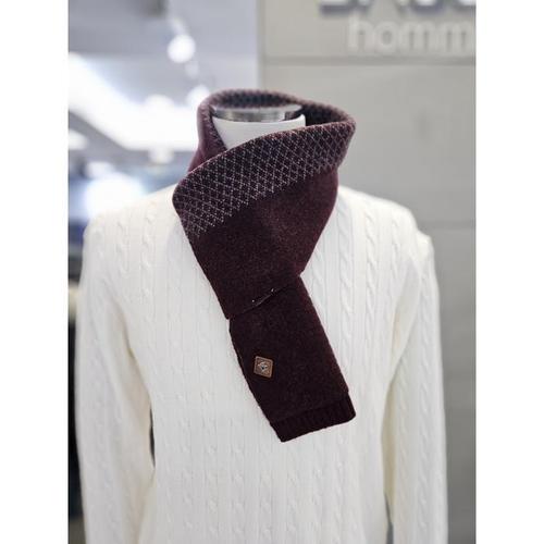 바쏘옴므 세이브존03 바쏘옴므 남자 목도리 버건디 100% 머플러 쁘띠 와인 WSZAG4AW10A(1)