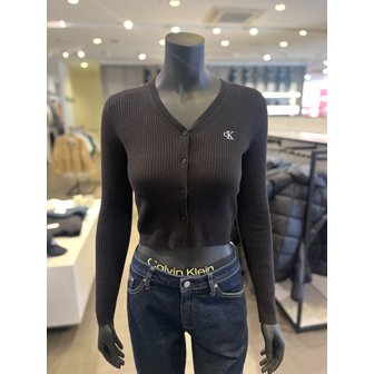 Calvin Klein Jeans [부산점] [CK진] 여성 스탠다드 크롭 가디건 (J223492-BEH)