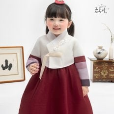 AW122 여흰꽃패치 아동한복 여아한복