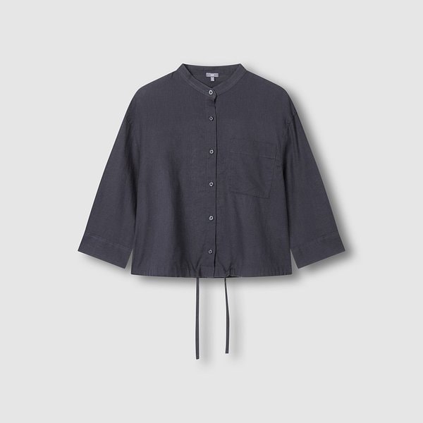 여 리넨 블렌디드 헨리넥 7부 셔츠 J116203525085