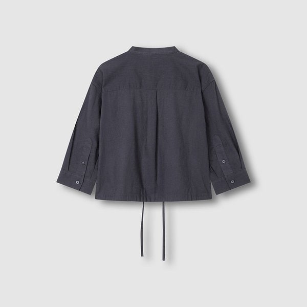 여 리넨 블렌디드 헨리넥 7부 셔츠 J116203525085