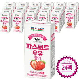 파스퇴르 전용목장1급A원유 딸기우유190ml(24팩)