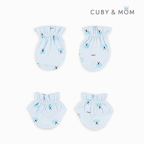 [보리보리/큐비앤맘]큐비앤맘 베이손발싸개세트 블루 신생아 아기