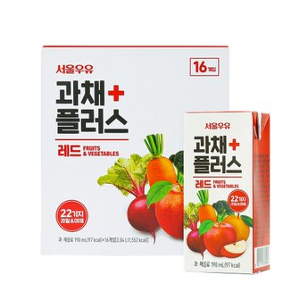  서울우유 과채플러스 레드 190ml 16팩