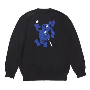 욜프 KNIT CREWNECK B RABBIT BLACK 욜프 니트 크루넥 B 래빗 블랙