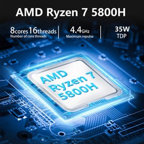 AskHand PC AMD ryzen 7 5800H (8 16 4.4GHz 16GB DDR4-3200 RAM 512GB NVME PCIe3.0 SSDWindows