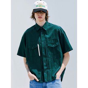 2ND TYPE TRUCKER NYLON SHIRT DARK GREEN