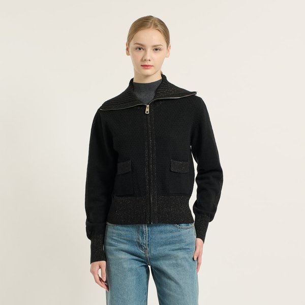 [여주점] 와이드 카라 니트 집업 B5D9K179