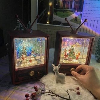 텐바이텐 빈티지 tv 티비 스노우볼 무드등 크리스마스 워터볼 오르골