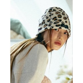 Polarfleece Beanie Hats (Leopard Cream)