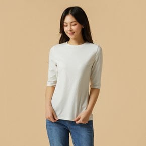 *정상가19,900원* 여 립 5부 티셔츠_WHITE