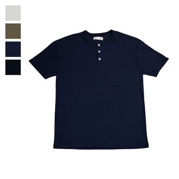 여름 남자 골지 헨리넥 베이직 무지 반팔 티셔츠 RB-TSH-Q064