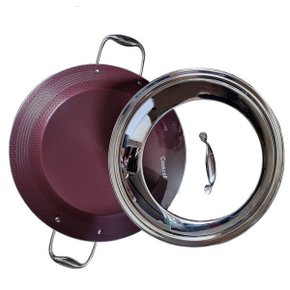 블랙큐브 IH통3중 더블코팅 레드파에야팬36cm  파에야팬+뚜껑+스트레이너