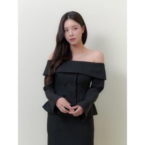 Off-Shoulder Double Jacket / Black