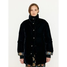 VARISSA Velvet Down Coat - Black