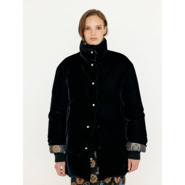 EENK VARISSA Velvet Down Coat - Black