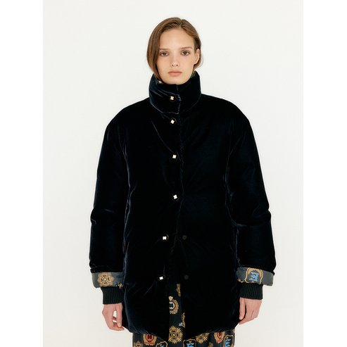 EENK VARISSA Velvet Down Coat - Black