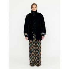 VARISSA Velvet Down Coat - Black