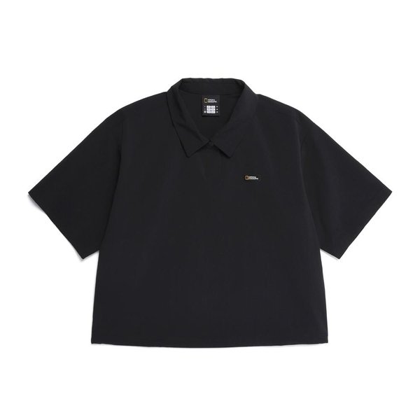 [여주점] N252WTS141 여성 아델리 경량 우븐스트레치 카라형 티셔츠 CARBON BLACK