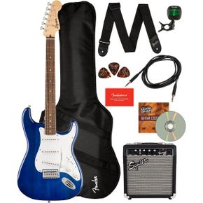 미국 펜더 일렉기타 Fender Squier Sonic Stratocaster Sapphire Blue Transparent 번들 with 프