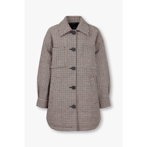 ARMANI EXCHANGE 여성 울 블렌드 하운드투스 체크 코트( A424310512)핑크