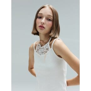 JIA LACE HALTER SLEEVELESS - WHITE