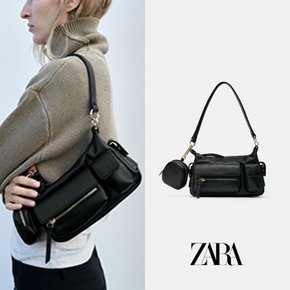 ZARA 자라 블랙 포켓 숄더 백 6741/210