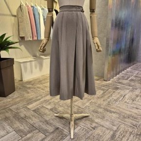 AOZ5HS31G 백 밴딩 플리츠 롱 스커트