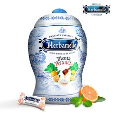 Herbamelle 에르바멜레 이탈리아 프리미엄 허니드롭 민트 오렌지 캔디 100g 글루텐 FREE