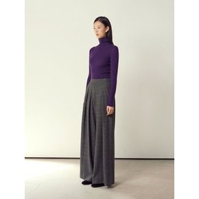 Wholegarment Turtle-neck Long Sleeve Knit Top Violet