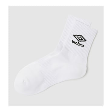 엄브로 남녀공용 에센셜 오피셜 로고 미드 삭스 UQ123CSC16WHT